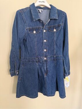 Cat & Jack Dark Blue Denim Jacket Dress